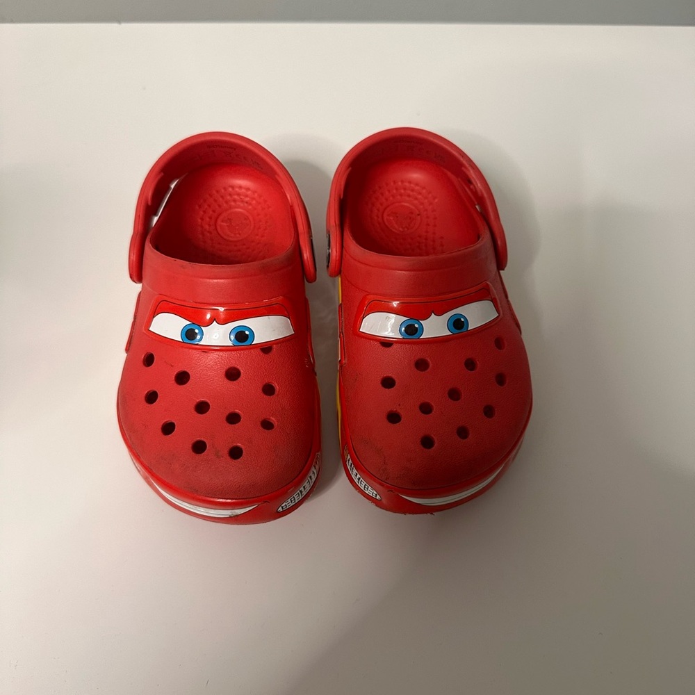 CROCS Kids Red Sandals with Character Design Gently used